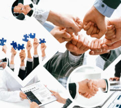Teamwork and human resources HR management technology for business vexel