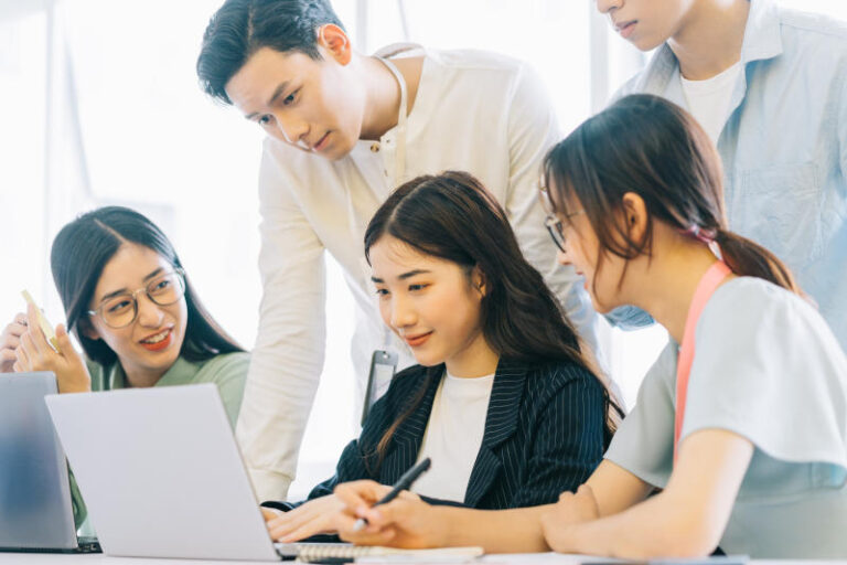 Asian business people are discussing next years plans