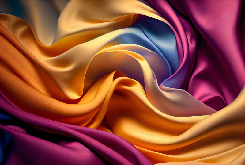 Beautiful colorful abstract silk fabric blanket background happy mood