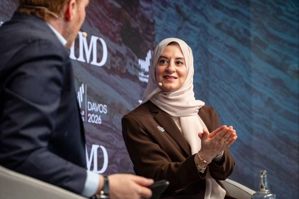 David Bach and Huda Al Hashimi, Deputy Minister for Cabinet Affairs for Strategic Affairs, UAE at A New Playbook for Leadership, WEF Davos 2026 - IMD Business School - IMD Business School