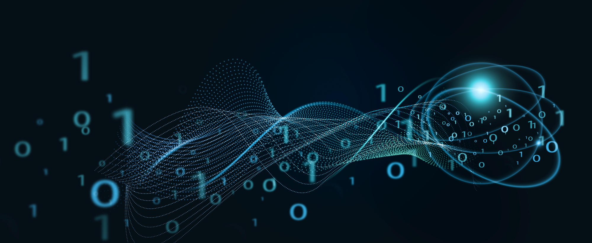 Abstract technology background big data internet network digital technology with binary computer code on virtual screen illustration