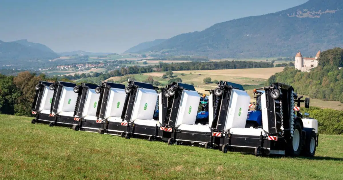 Ecorobotix machinery on lawn - IMD Business School
