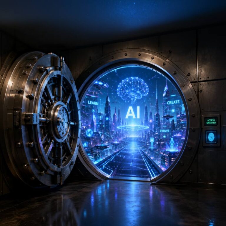 Banking Vault showing AI and the future
