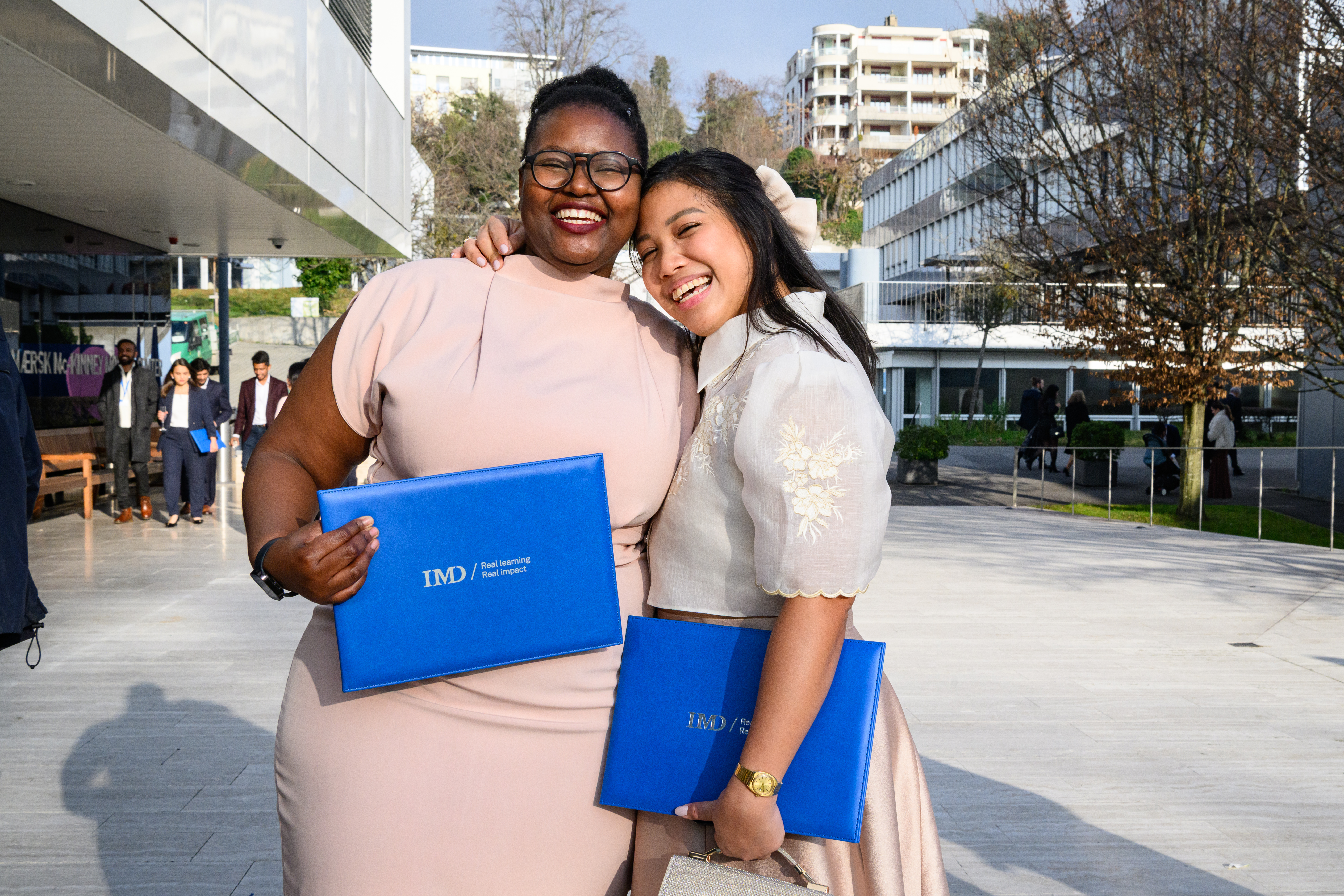 Kabelo Themane, holds her IMD MBA diploma as the 2025 Women Leaders Scholar - IMD Business School