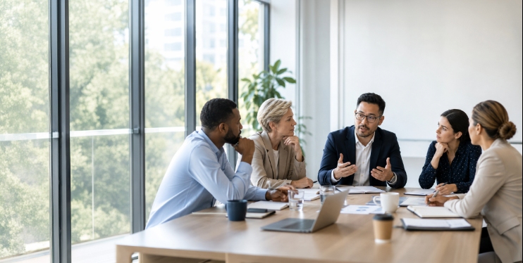 Healthy debate in a meeting room