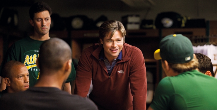 Locker_Room© Sony Pictures Releasing Switzerland GmbH_money_stl_15_5 Locker room scene from Moneyball showing a coach leading his baseball team