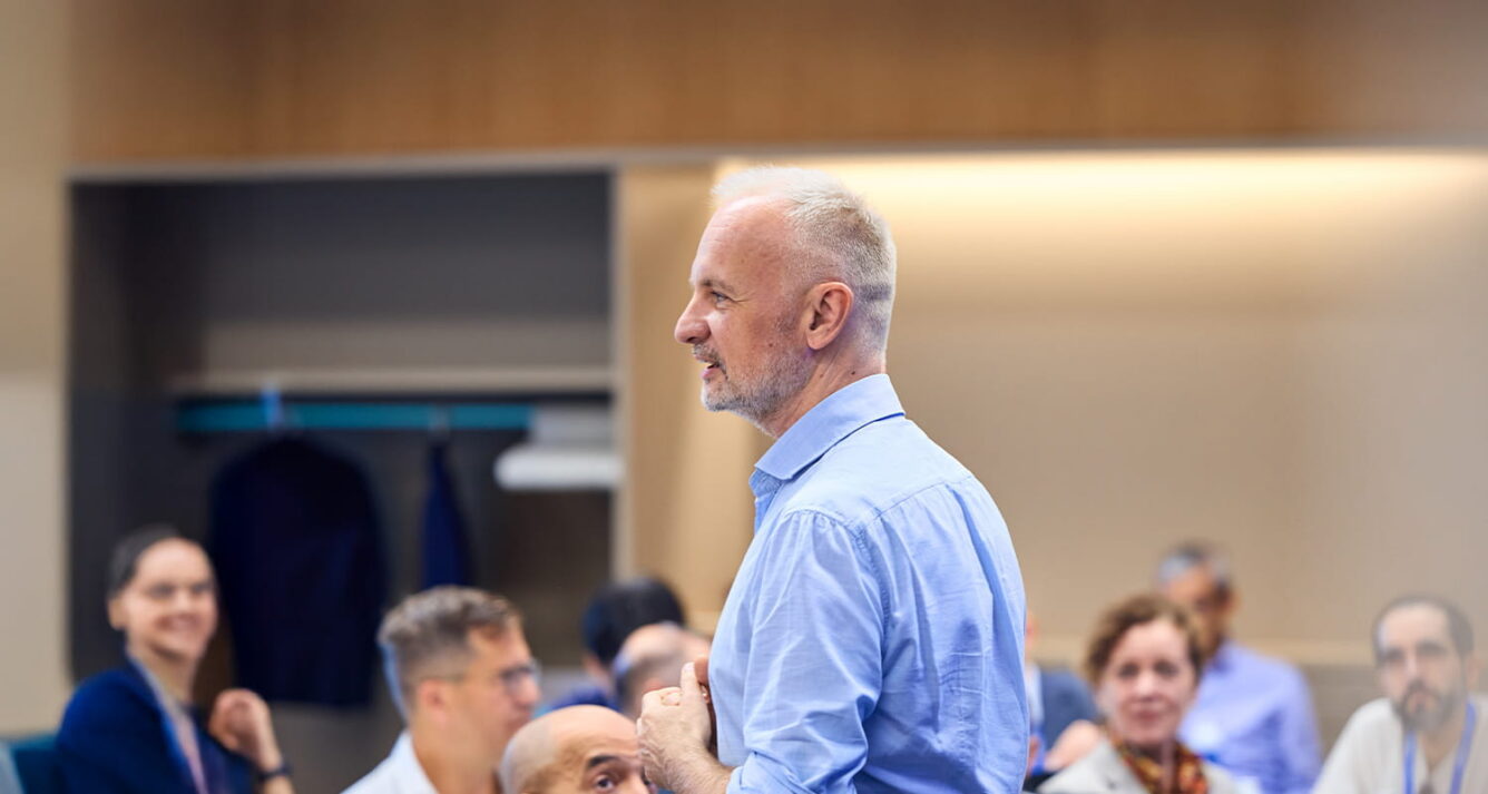 Misiek Piskorski, Professor of Digital Strategy, Analytics and Innovation at IMD in a classroom with program participants - IMD Business School