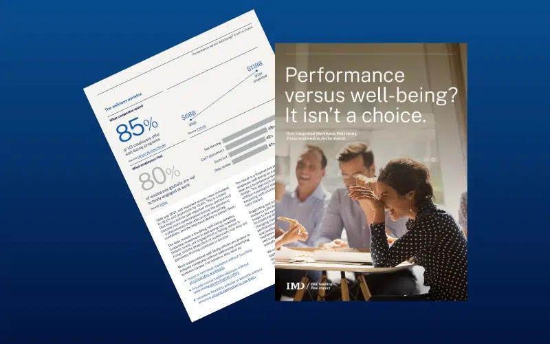 Performance versus well-being - IMD Business School