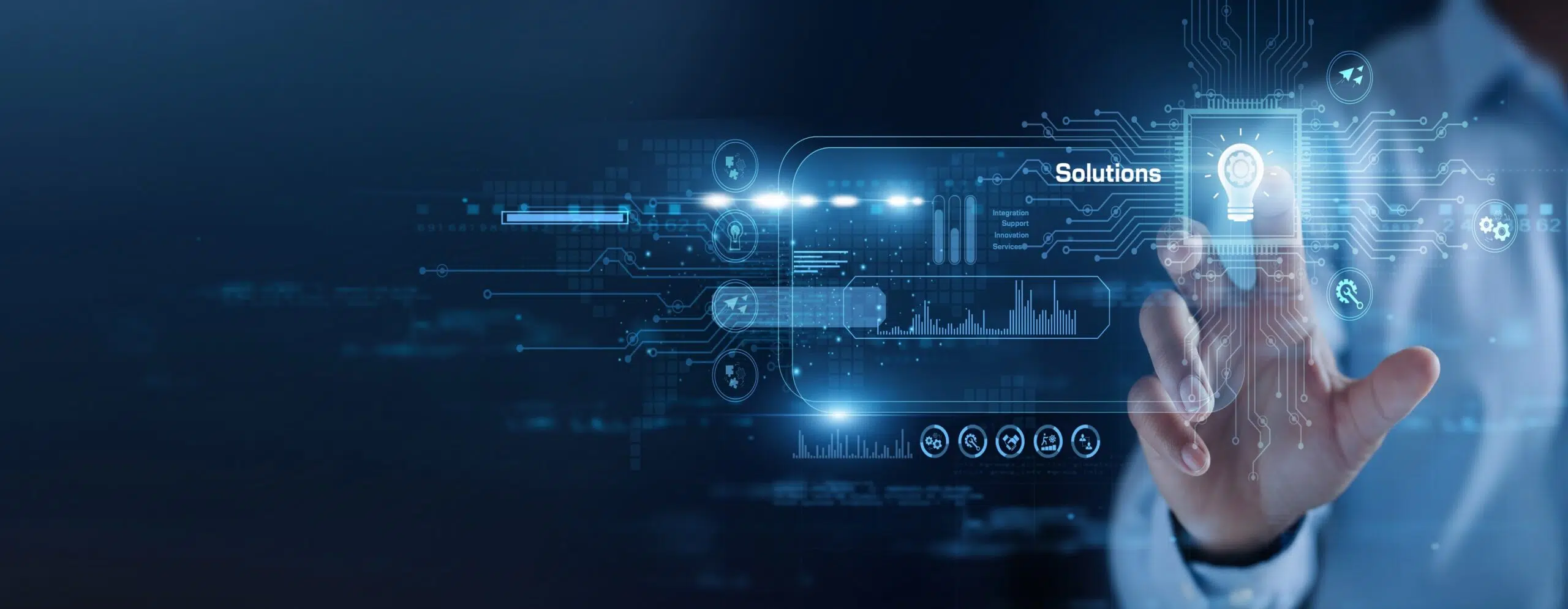 Solutions architect Consultant touch using hand business network Virtual screen tools Providing customized strategies and technical answers for complex corporate challenges - IMD Business School