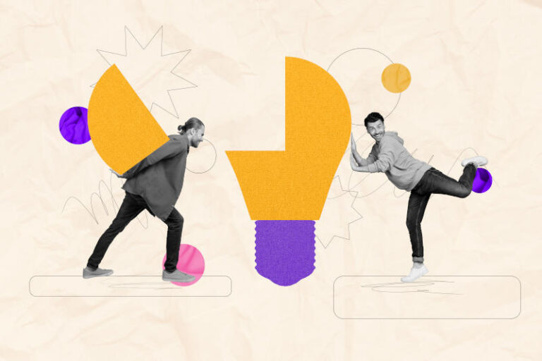 Happy employees innovating together through partnership
