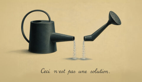 Broken watering can