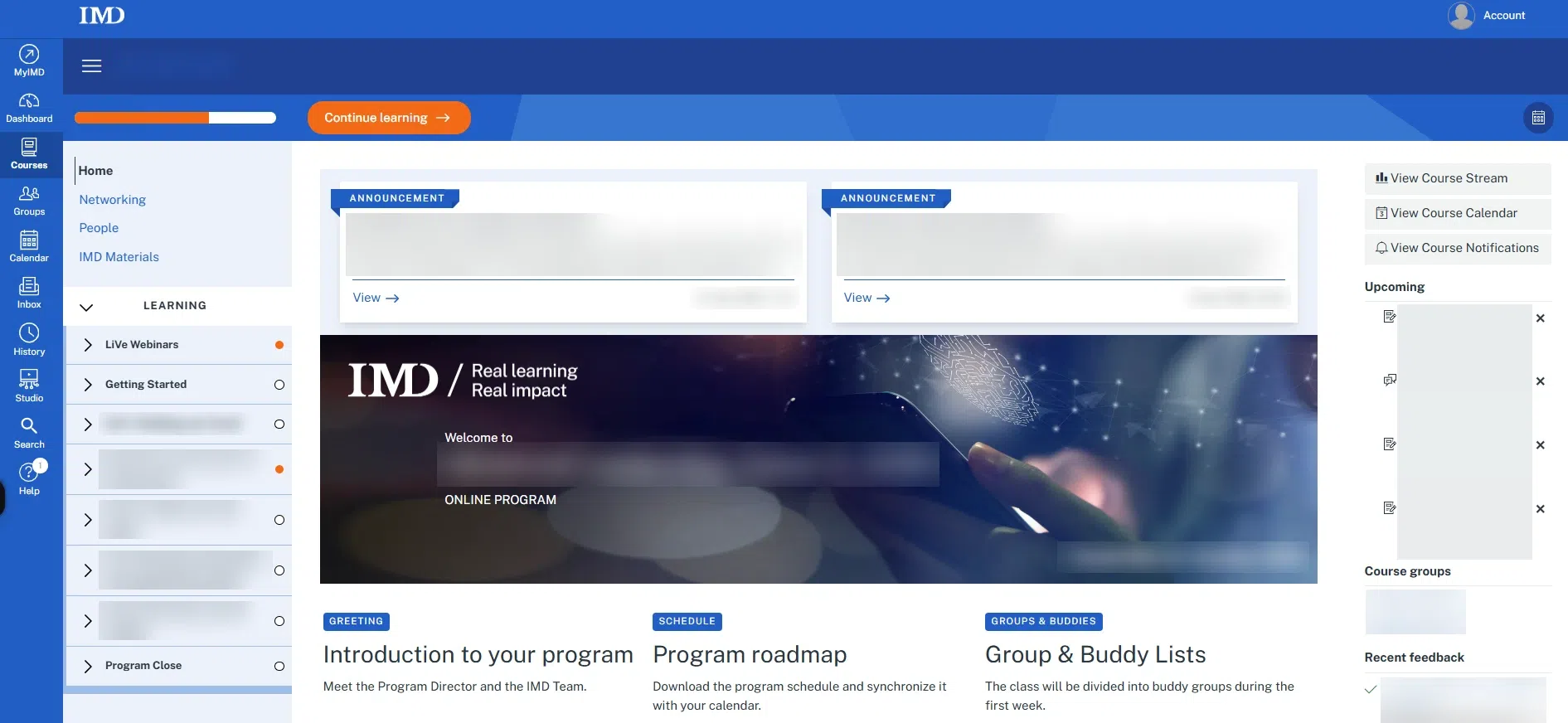 05_lp-learning-portal-home - IMD Business School Home page of a program learning portal - IMD Business School