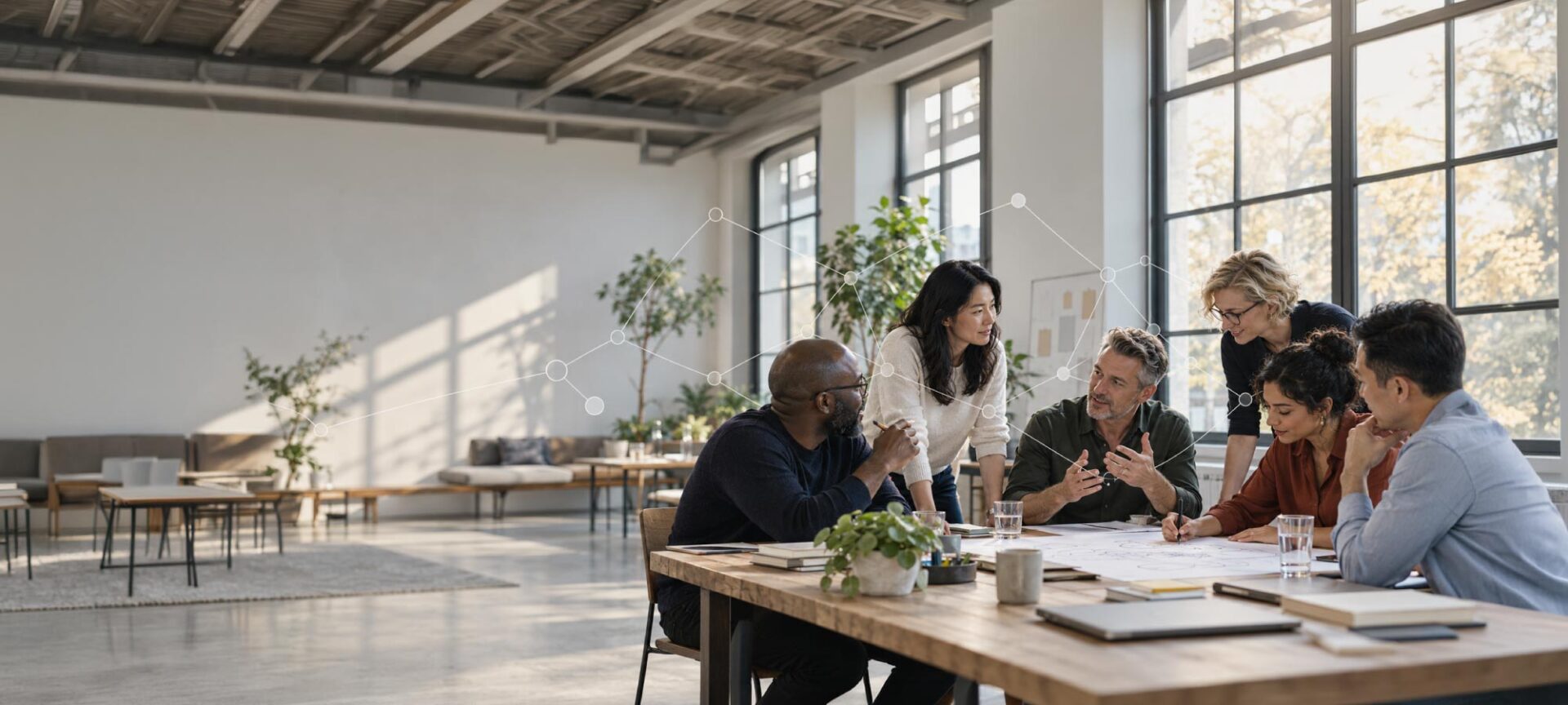 People meeting round a table at work